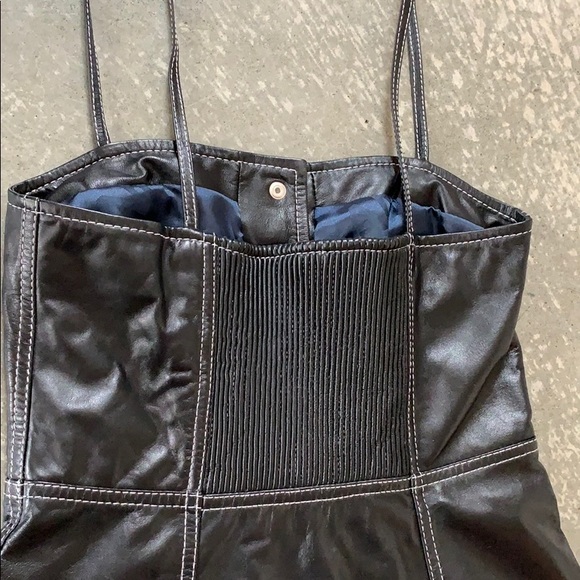Ganni Leather Mini Dress NWT sz XS - Picture 3 of 8
